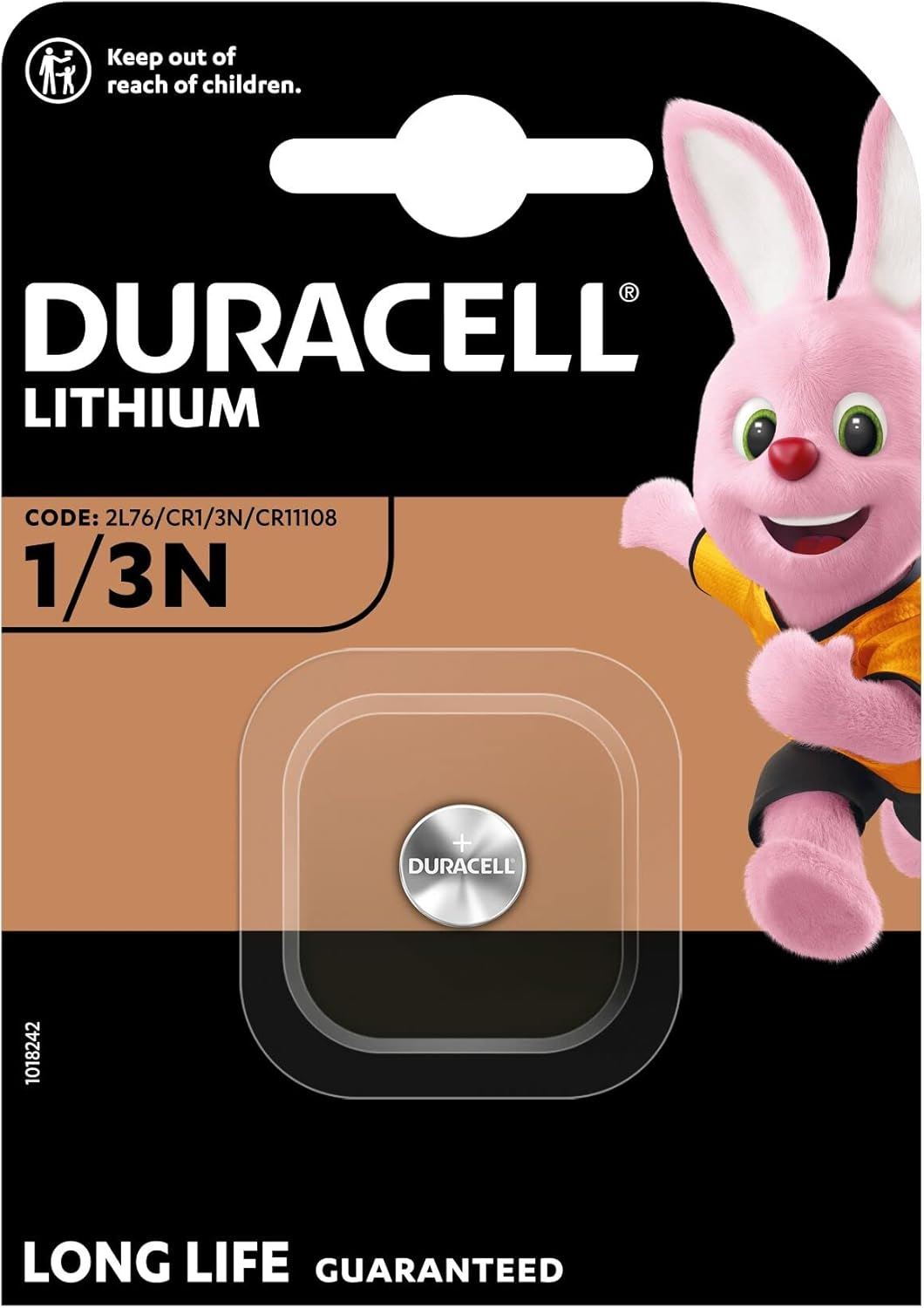 DURACELL 1 / 3N 2L76 CR1 CR11108 3V SILVER OXIDE LITIHIUM BATTERY. DL1/3N