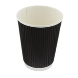 BLACK KRAFT RIPPLE DOUBLE WALL HOT DRINK 25 CUP (453ML / 16OZ). 10440.16