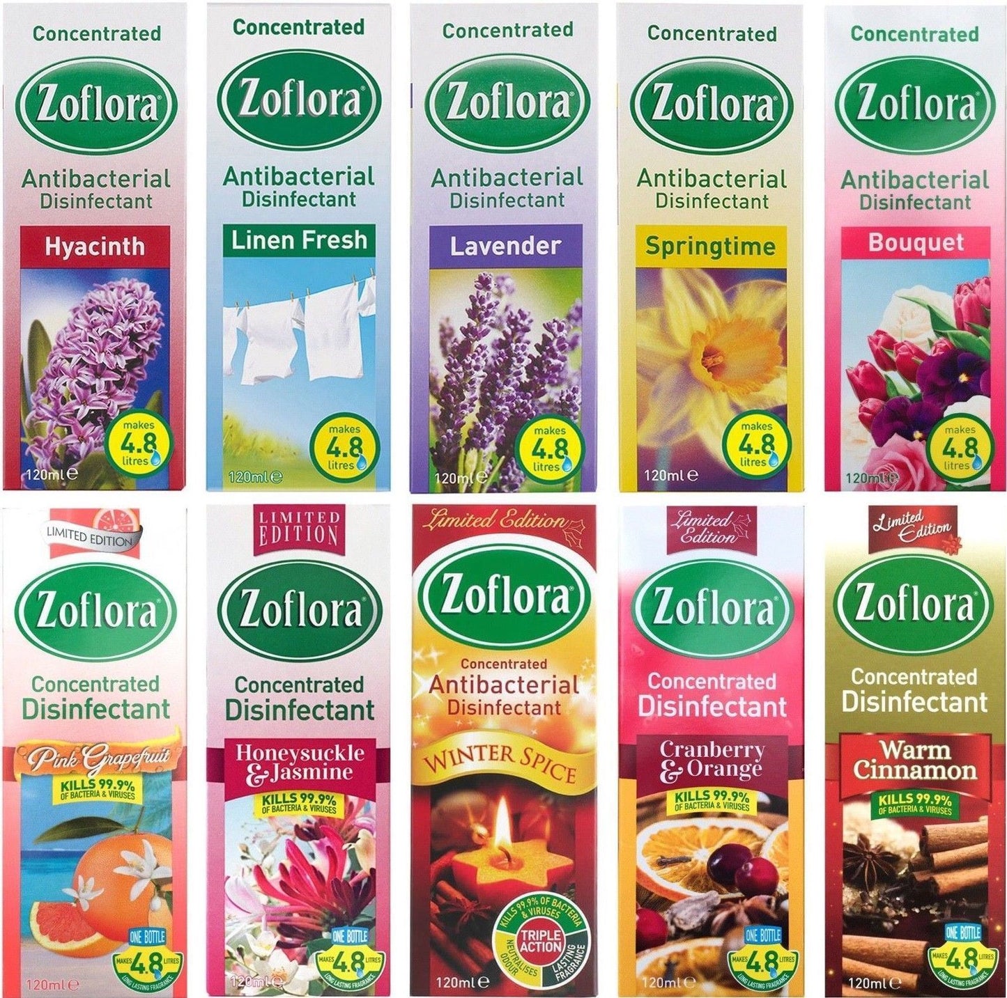 12 PACK ZOFLORA 3 IN 1 DISINFECTANT ASSORTMENT A 56ML. RY00649