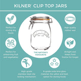 KILNER TRANSPARENT ROUND CLIP TOP JAR 2 LITRE. 0025493