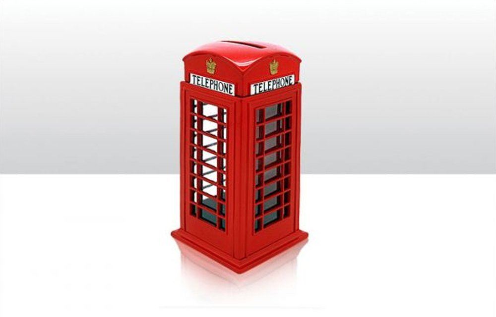 TELEPHONE BOX MEDIUM DIE CAST MONEY BOX. EL65228