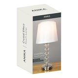 ANIKA CRYSTAL EFFECT DUEL USB CHARGING TABLE LAMP 45CM. BML62339