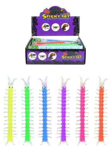 STICKY TOY ASSORTED STRETCH CENTIPEDE 17CM. T51780