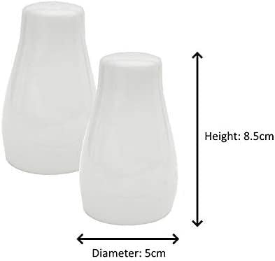 SOLAR WHITE PORCELAIN SALT & PEPPER SHAKER SET. DE7018
