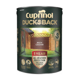 CUPRINOL DUCKSBACK EXTERIOR WOOD SHEDS FENCES PAINT 5L - RICH CEDAR. 5092436