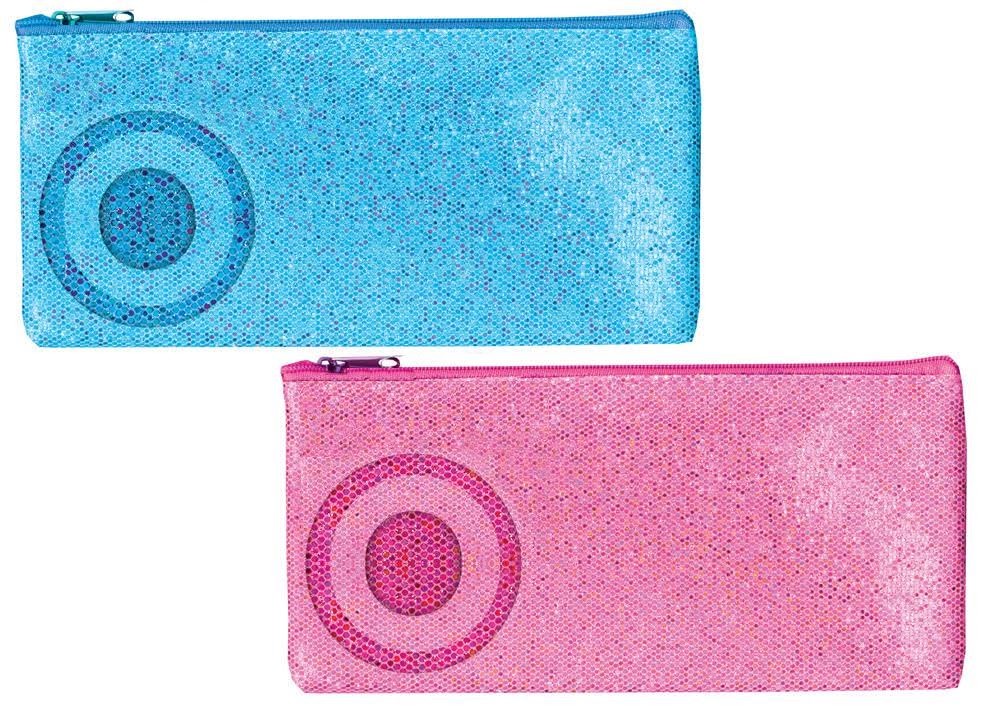 ASSORTED COLOUR GLITTER PRINT PENCIL CASE SEND 1 ONLY!. NVGC
