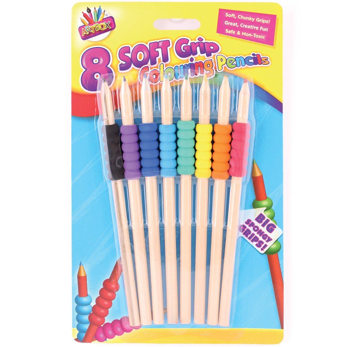 NEW 8 SOFT COMFORT GRIP COLOURING PENCILS SPECIAL NEEDS. 1048 \\\1048