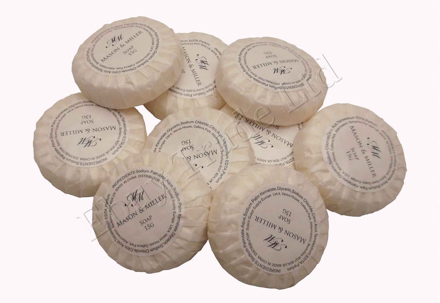 MASON MILLER 15G GUEST TISSUE PLEATED SOAP - 10 PACK. 105838_10 \\\105838_10