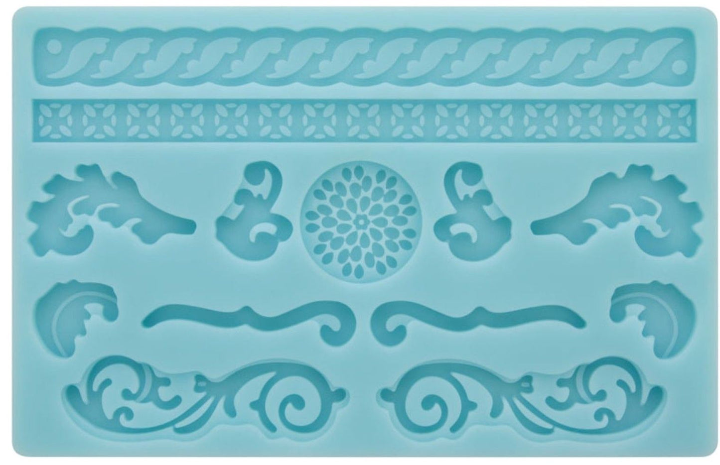 BLUE SCROLL PATTERN SILICONE FONDANT MOULD. 10A10194 \\\10A10194