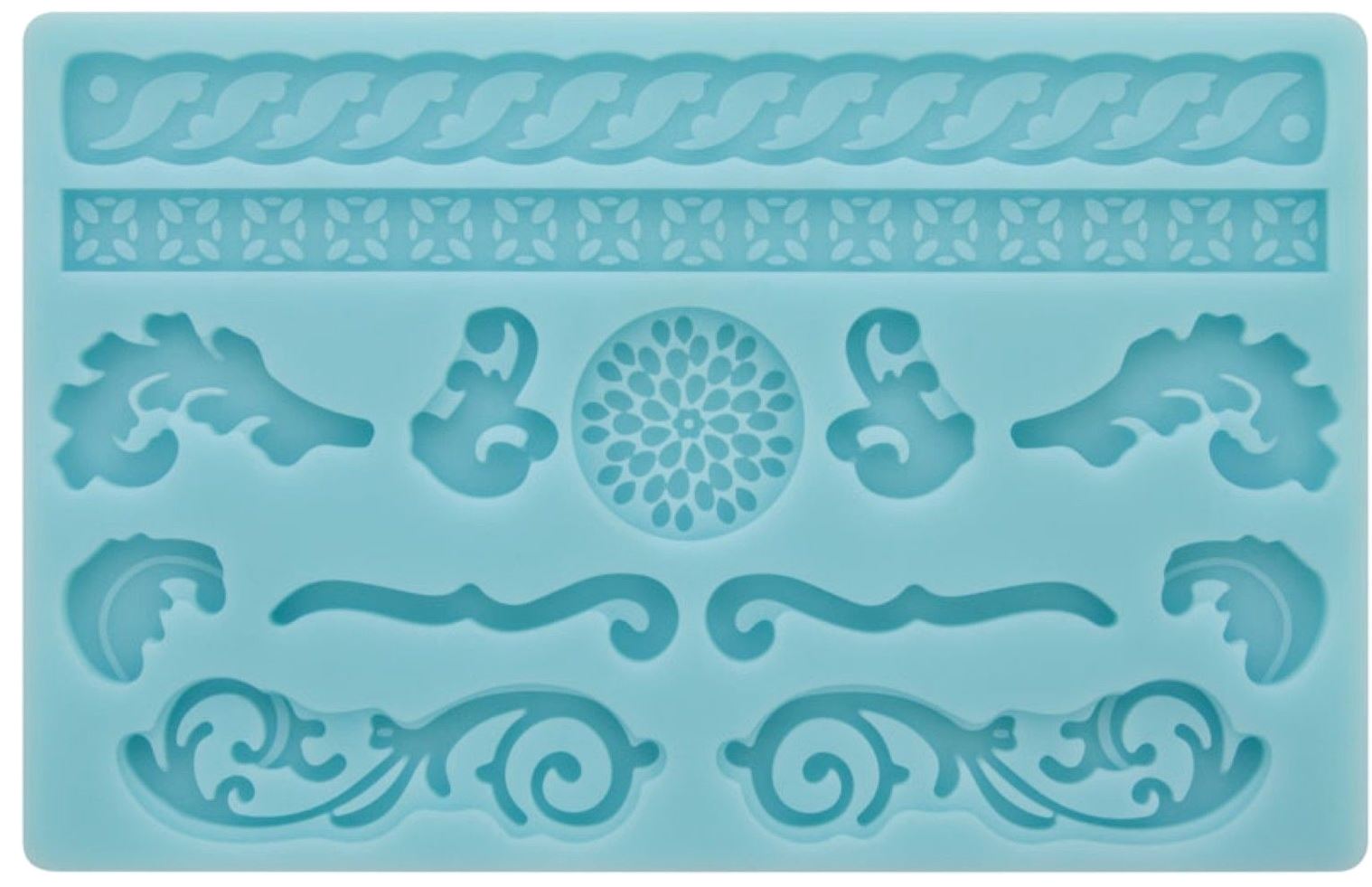 BLUE SCROLL PATTERN SILICONE FONDANT MOULD. 10A10194 \\\10A10194