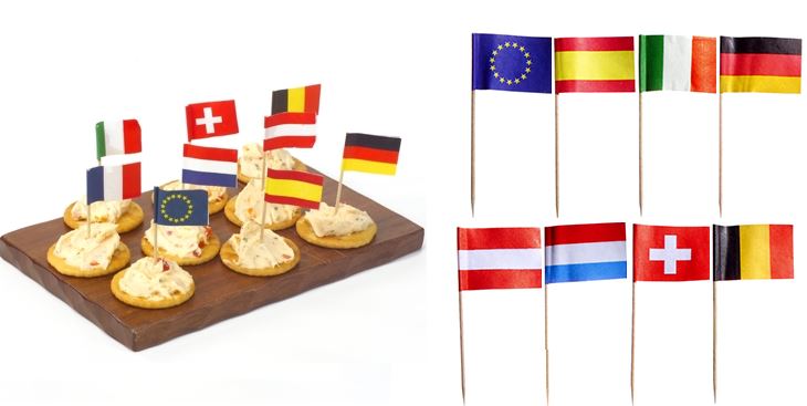 50 FLAG PARTY PICKS 8CM NATIONS. PS12665 \\\12665