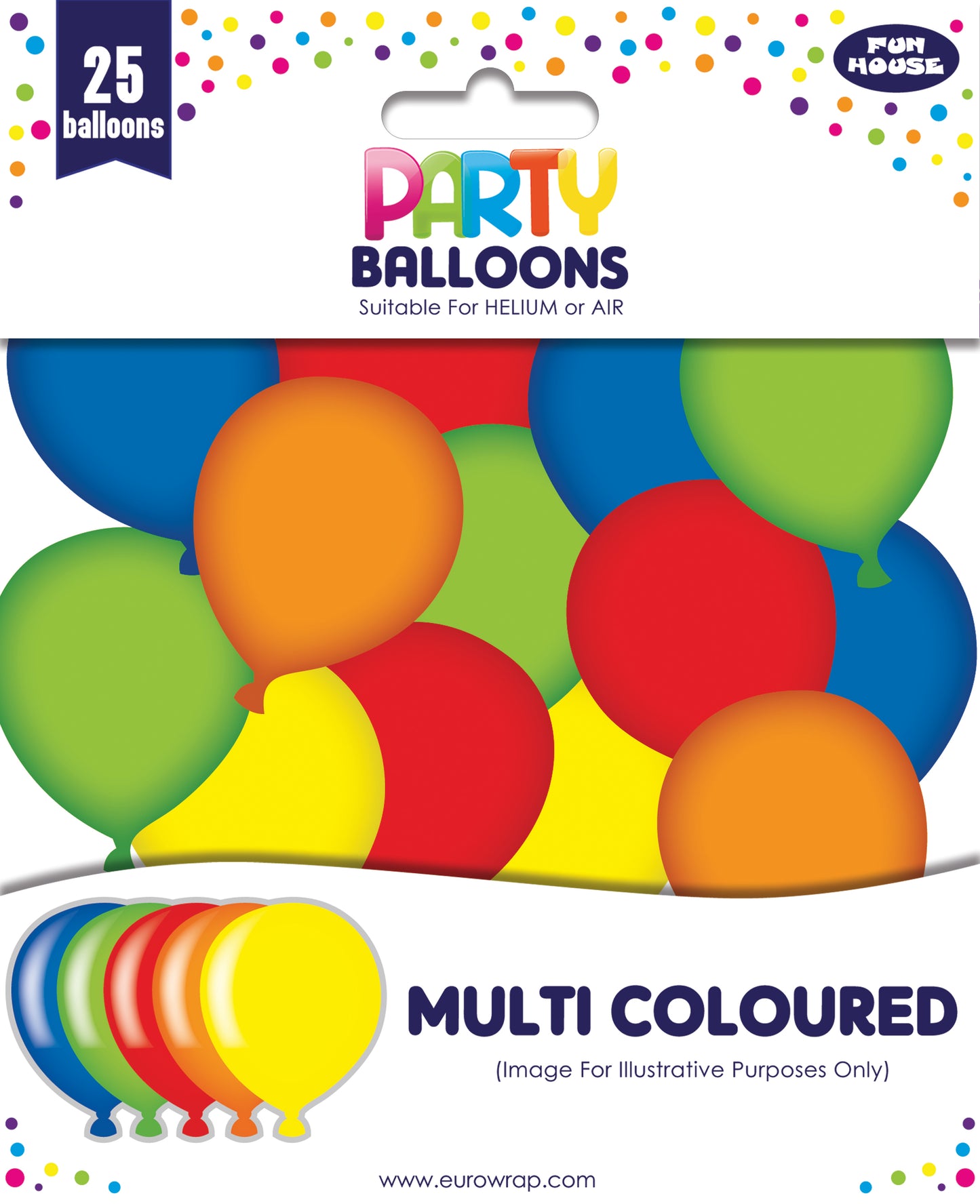 PACK OF 25 PARTY BALLOONS ASSORTED COLOUR. 12924 \\\12924