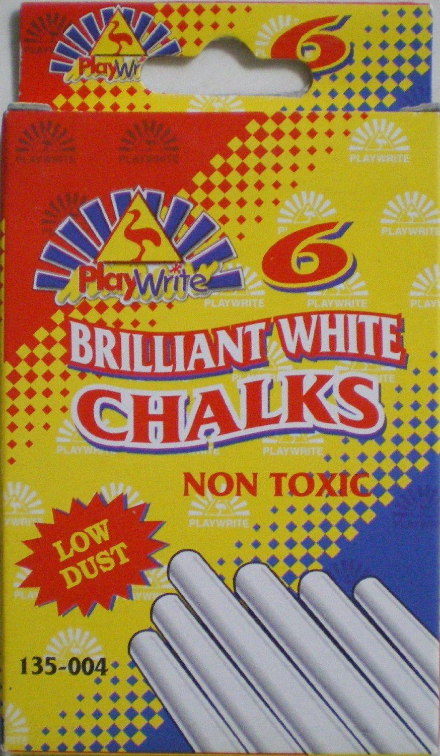 PACK OF 6 STICKS OF NON TOXIC WHITE CHALK. 135004 \\\135004