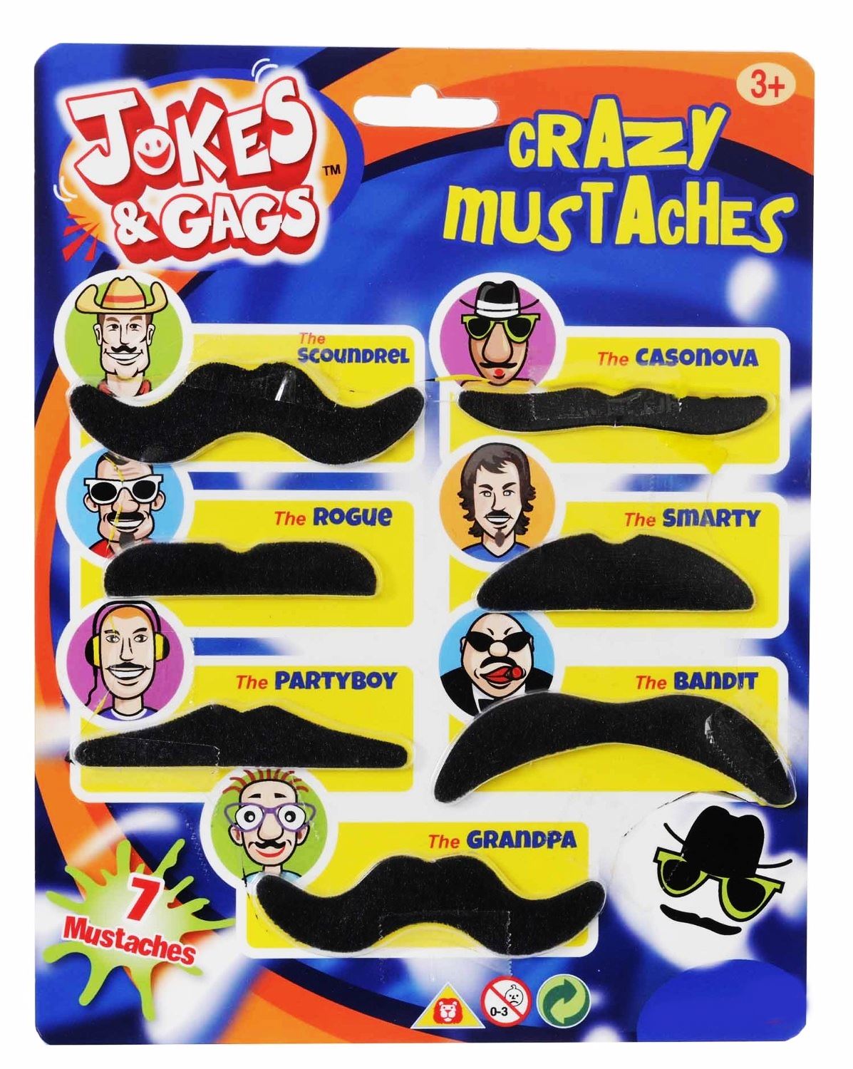 CRAZY MOUSTACHES 7 IN PACK. 1372446 \\\1372446