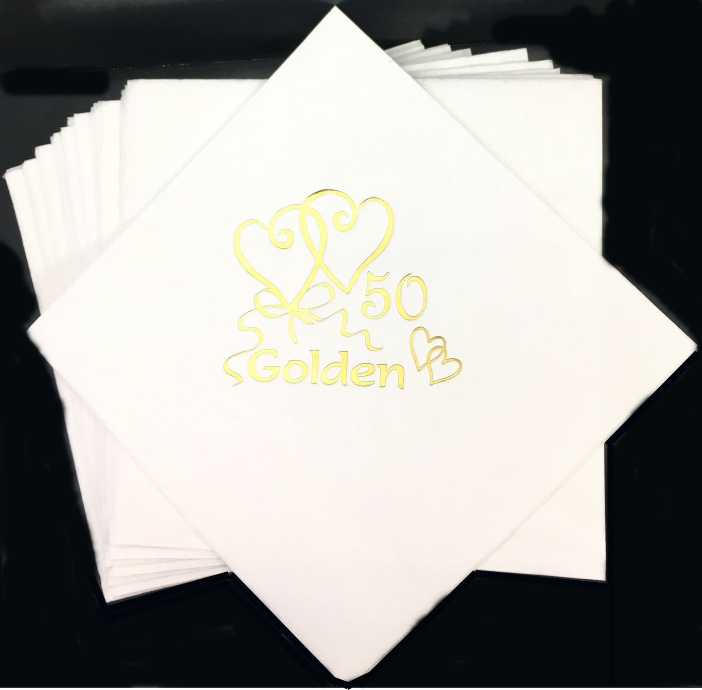 ANNIVERSARY 50 GOLD NAPKINS 33CM X 33CM. 140077 \\\140077