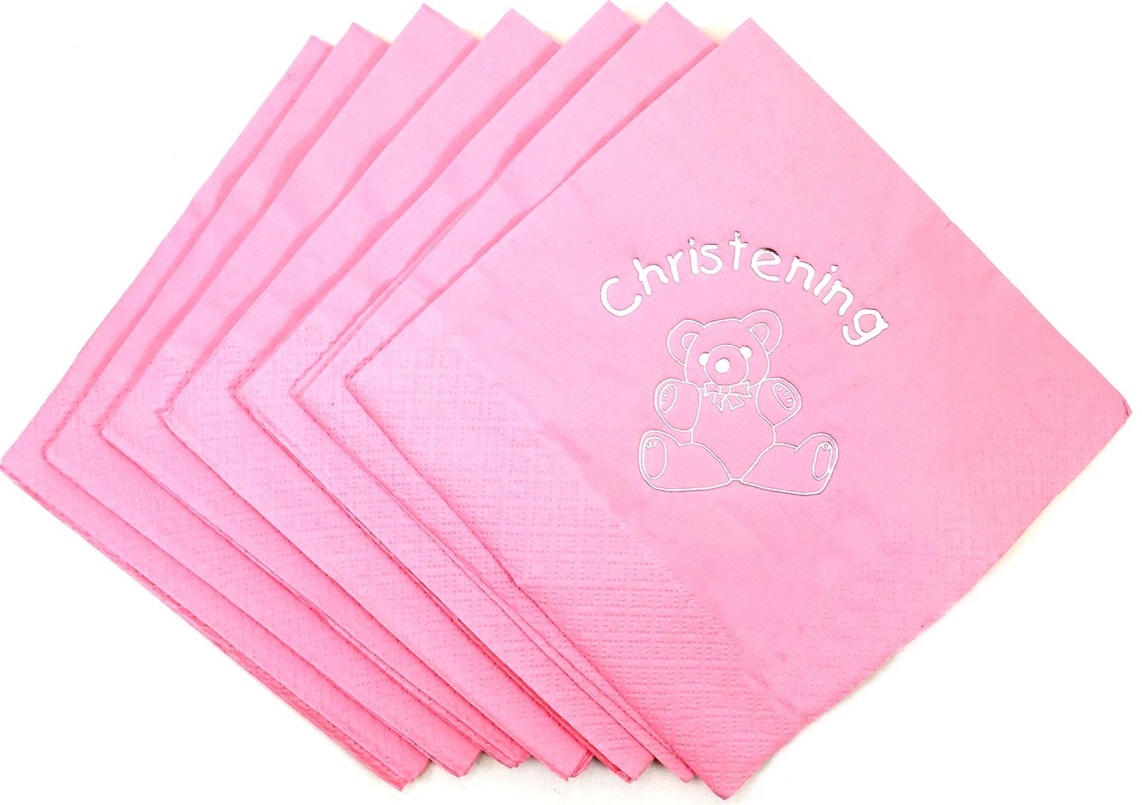 CHRISTENING PINK NAPKINS 33CM X 33CM. 140190 \\\140190