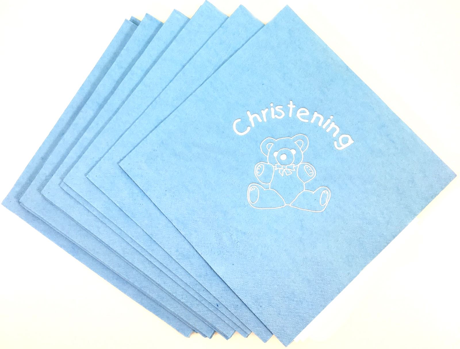 CHRISTENING BLUE NAPKINS 33CM X 33CM. 140206 \\\140206
