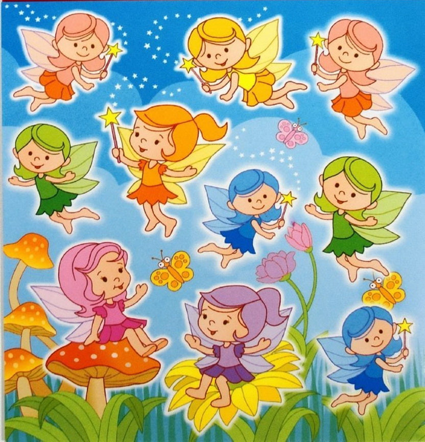 12 X FAIRY STICKER SHEETS - PARTY LOOT BAG FILLERS SUPPLIES. 140825_NEW \\\140825_NEW