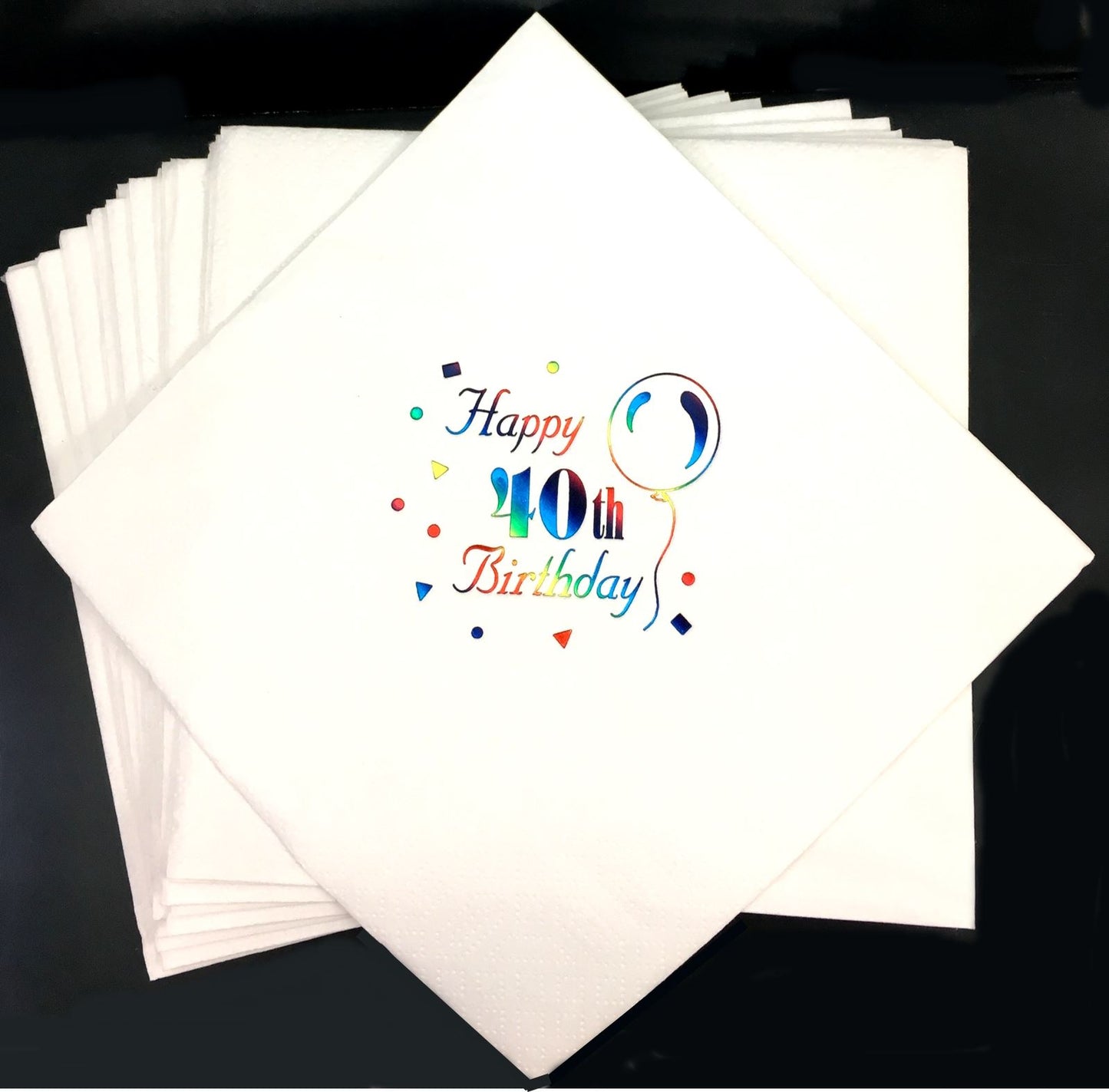 HAPPY 40 BIRTHDAY NAPKINS 33CM X 33CM. 141104 \\\141104