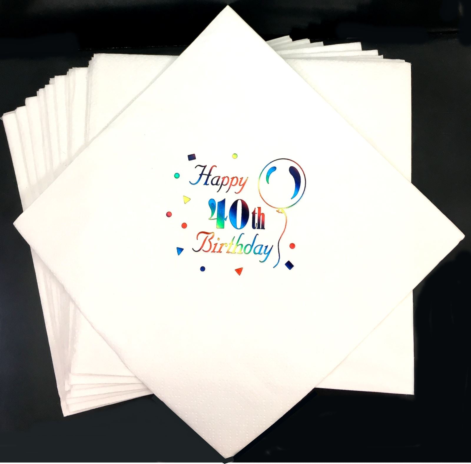 HAPPY 40 BIRTHDAY NAPKINS 33CM X 33CM. 141104 \\\141104