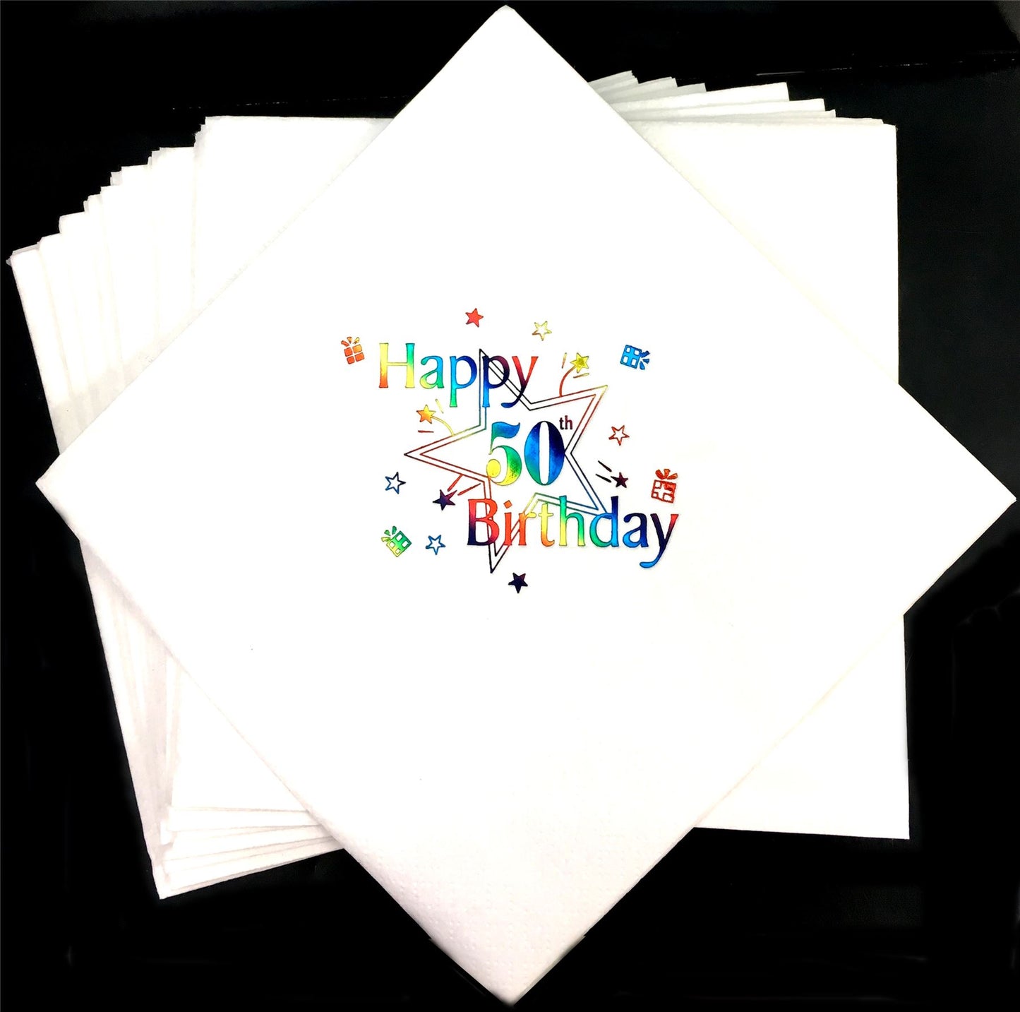 HAPPY 50 BIRTHDAY NAPKINS 33CM X 33CM. 141135 \\\141135