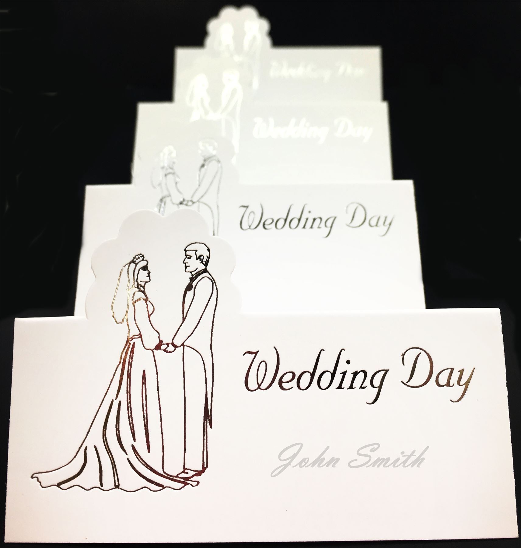 10 WEDDING DAY SILVER LETTERS PLACE CARDS. 143726 \\\143726