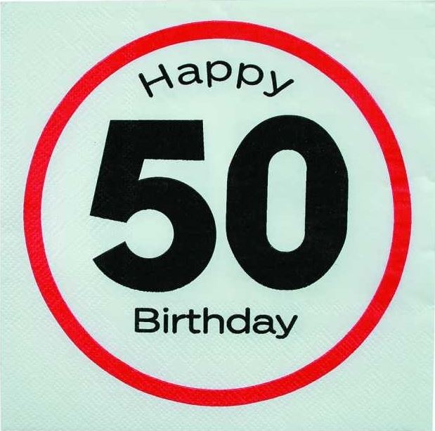 20 NAPKINS PAPER HAPPY BIRTHDAY 50. 145133 \\\145133