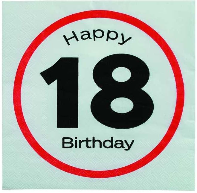 20 NAPKINS PAPER HAPPY BIRTHDAY 18. 145138 \\\145138