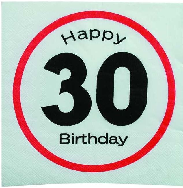 20 NAPKINS PAPER HAPPY BIRTHDAY 30. 145140 \\\145140