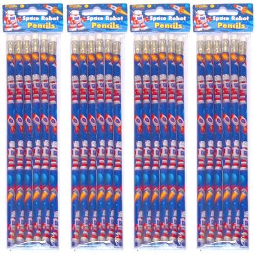 SPACE ROBOT FULL LENGTH PENCILS.ERASER TOP - 1 PACK. 150181 \\\150181