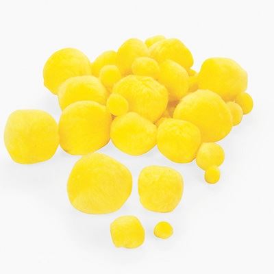 ASSORTED SIZE YELLOW EASTER POM POMS. 15162 \\\15162