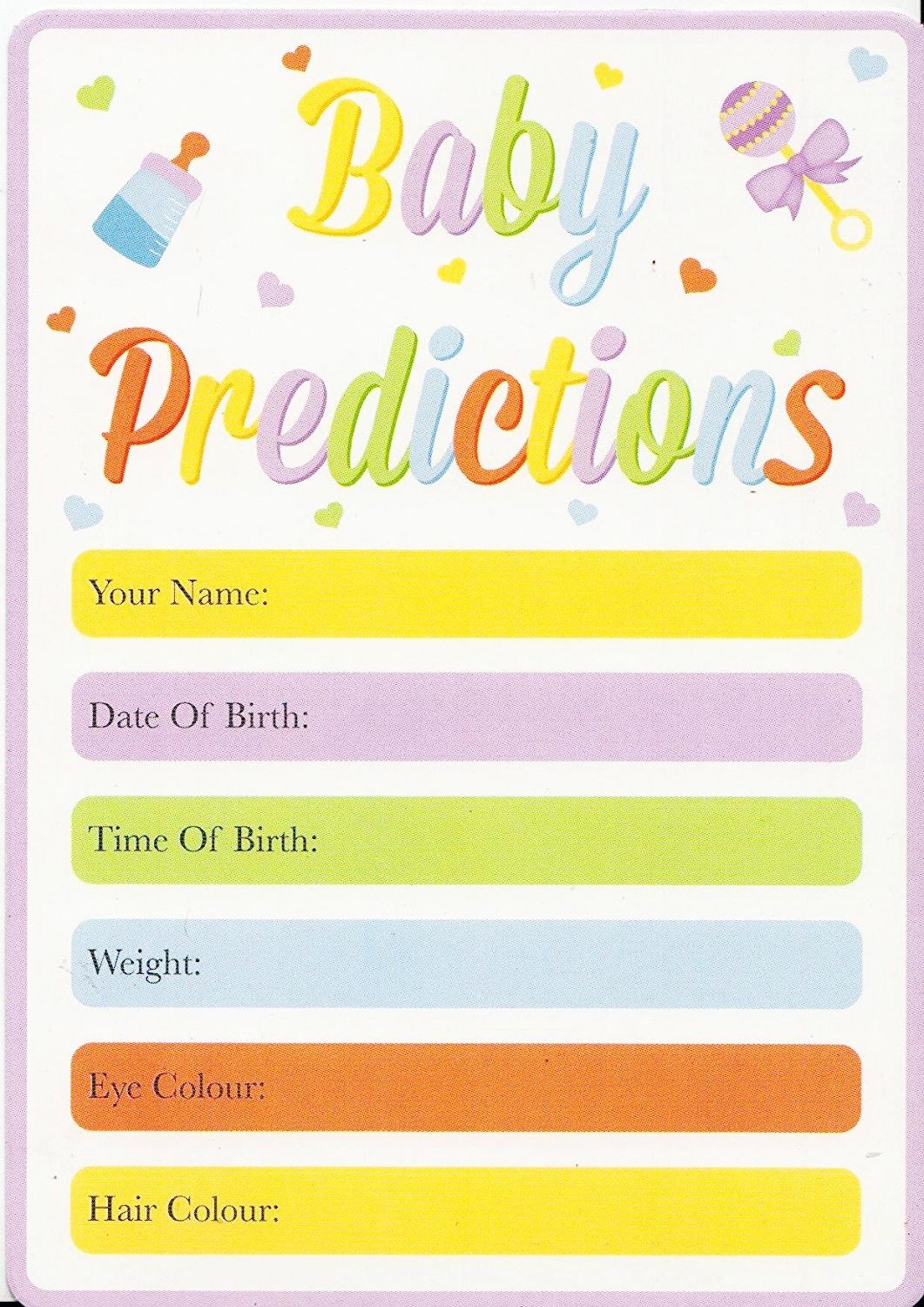 12 BABY PREDICTION CARDS. 15462-BABY-1 \\\15462