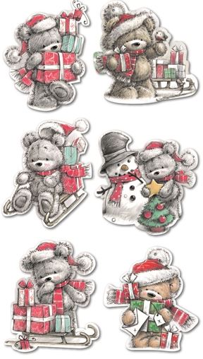 30 LUXURY CHRISTMAS TEDDY BEAR GLITTER GIFT TAGS. 16134 \\\16134