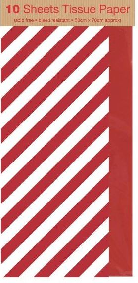 10 SHEET CANDY RED TISSUE PAPER CHRISTMAS. 16389 \\\16389