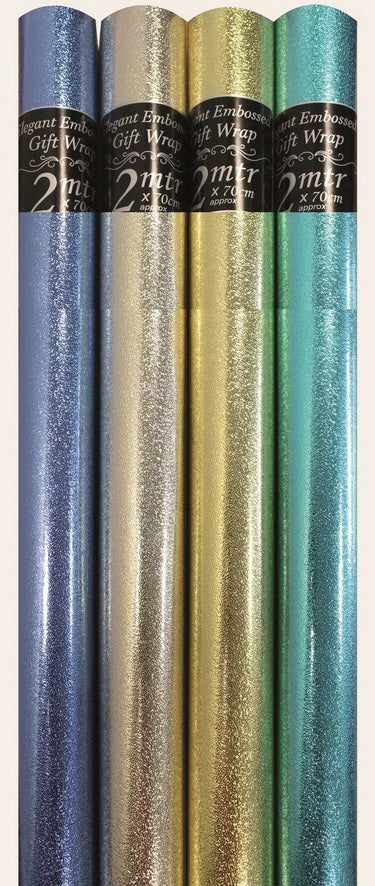 BLUE ASSORTED COLOUR EMBOSSED GIFT WRAP 2M. 16917-GW \\\16917