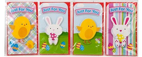 4 ASSORTED HAND CRAFTED 3D EASTER MONEY WALLET ( 736057 ). 173334 \\\173334