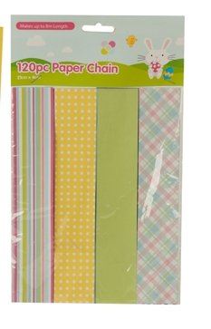 120 ASSORTED PAPER CHAIN - EASTER DECORATIONS 21CM X 4CM (IDEAL FOR KIDS AR.... 173335 \\\173335