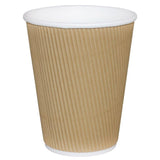 BROWN KRAFT RIPPLE WALL HOT DRINK CUP 12OZ / 25 PACK. 10441.12
