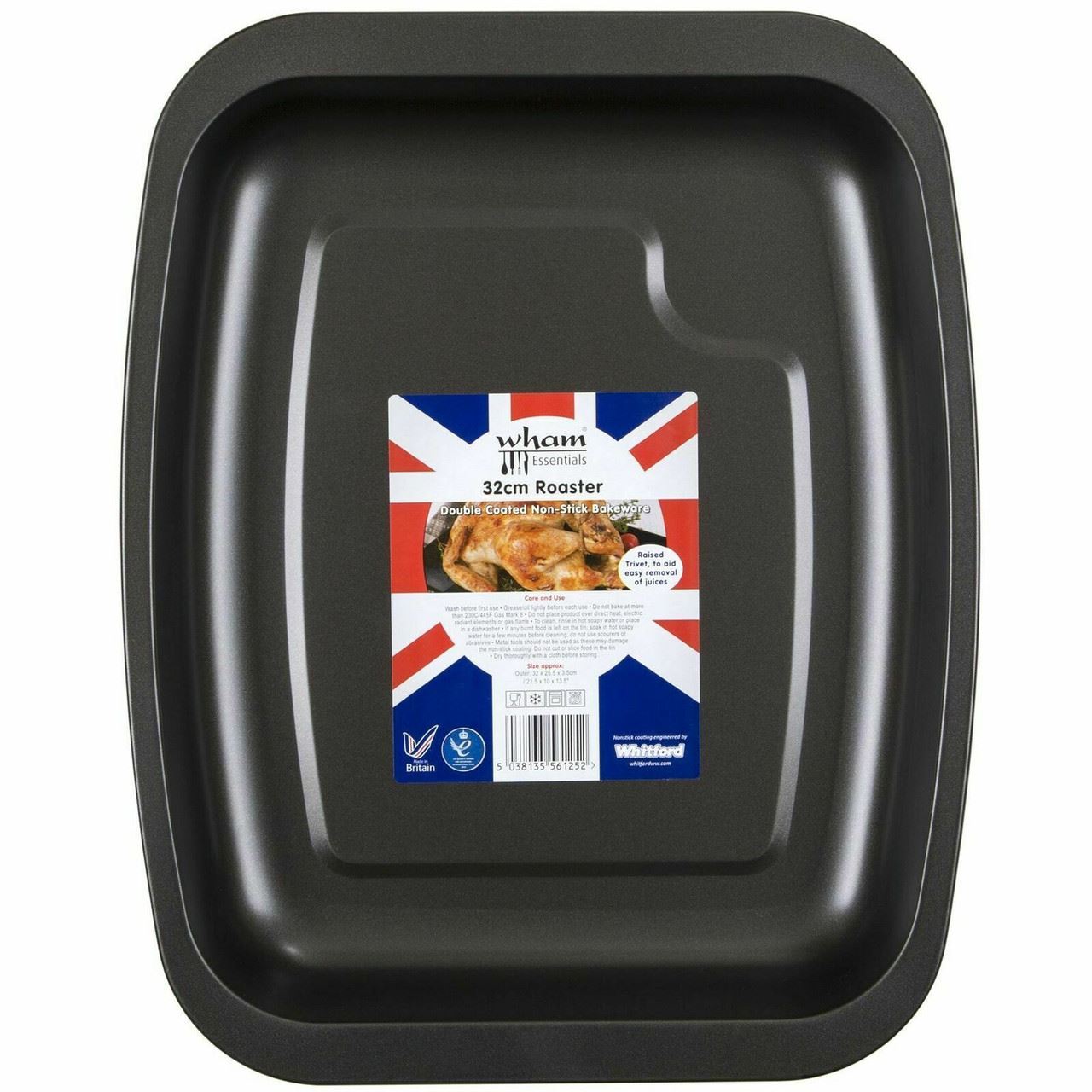 WHAM ESSENTIALS ROASTER BLACK / SILVER 32CM. WHAM56125