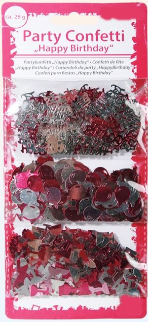 PINK SILVER METALLIC CONFETTI HAPPY BIRTHDAY. 181045 \\\181045