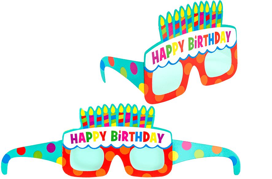 4PCS PAPER HAPPY BIRTHDAY GLASSES. 181049 \\\181049
