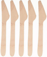 BIODEGRADABLE DISPOSABLE BIRCHWOOD WOODEN KNIVES 16.5CM 100/PK. 10100.01 \\\18200