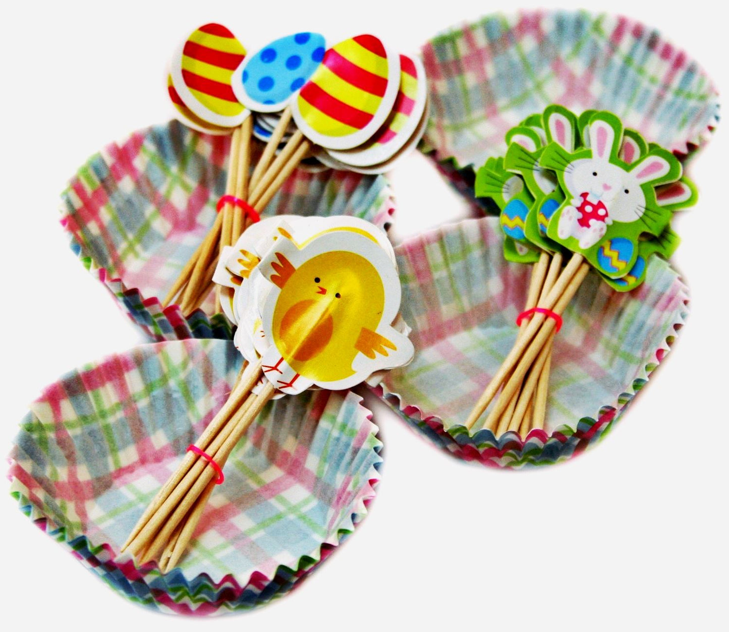 EASTER CUPCAKE PARTY PACK - EASTER CAKE CASES  ~  PICK STICKS. 183713 \\\183713