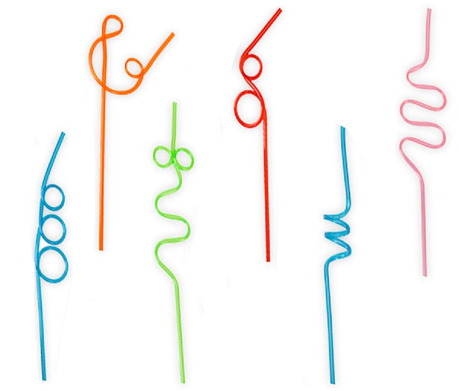 6 CRAZY STRAWS METALLIC COLOURED. PI183846 \\\183846