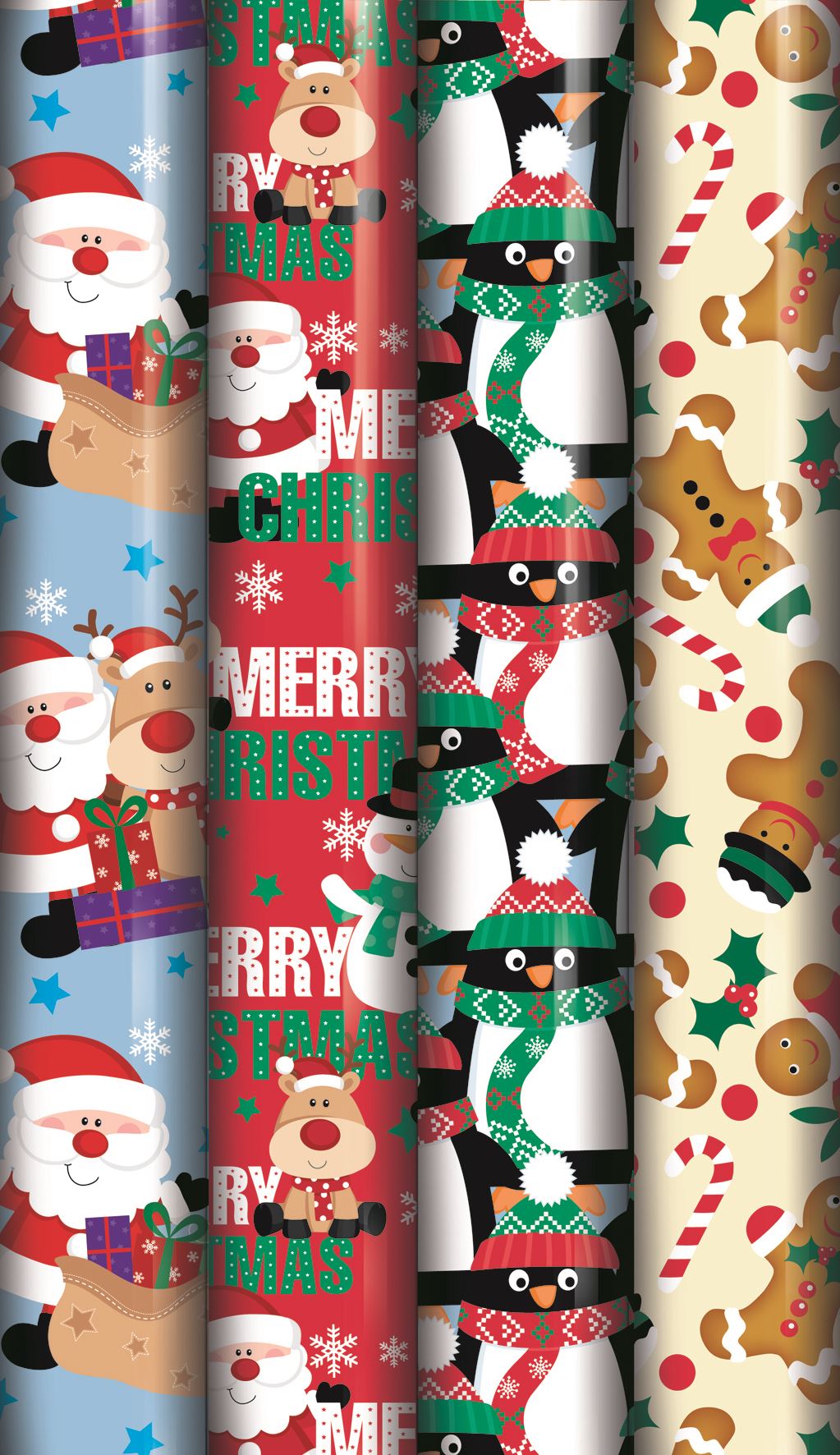 PACK OF 4 ASSORTED DESIGN CUTE GIFT WRAP 6M. 18501 \\\18501
