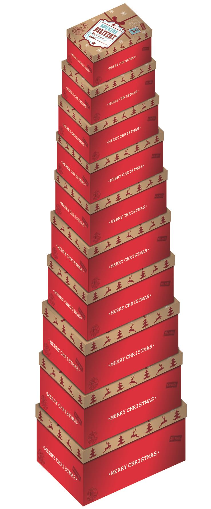 SET OF 10 SPECIAL DELIVERY RECTANGULAR BOXES. 18606 \\\18606