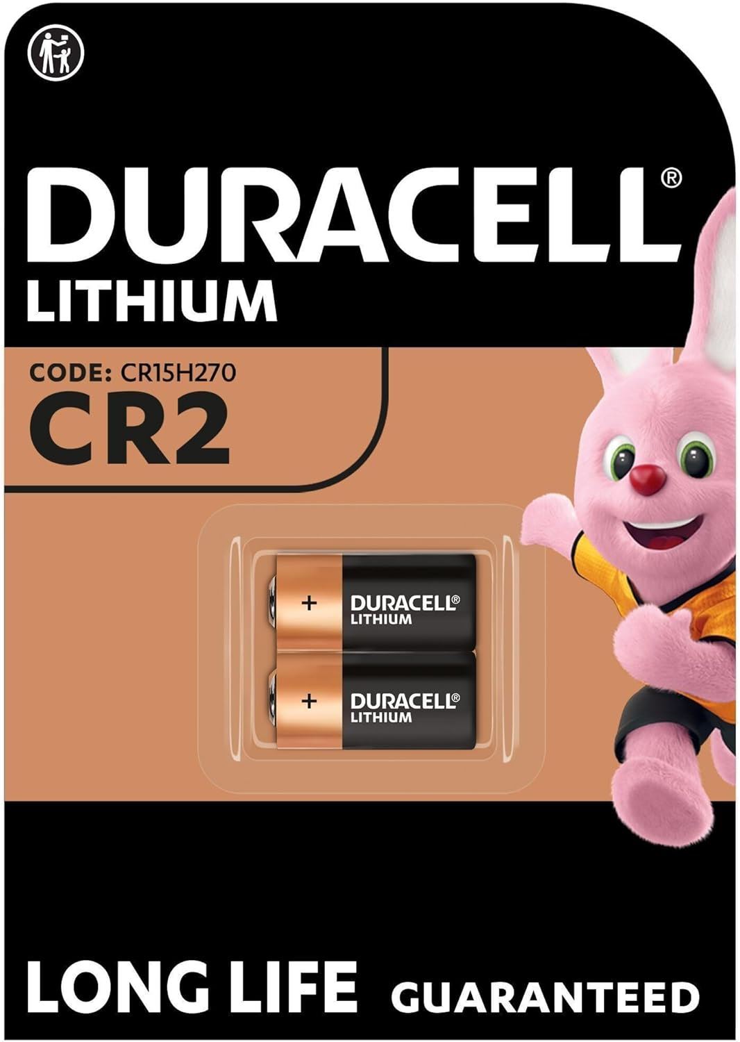 DURACELL CR2 CR15H270 3V LITHIUM BATTERY 2/PK. DLCR2B2