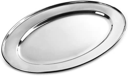 STAINLESS STEEL OVAL SERVING DISH 35CM. HUB475