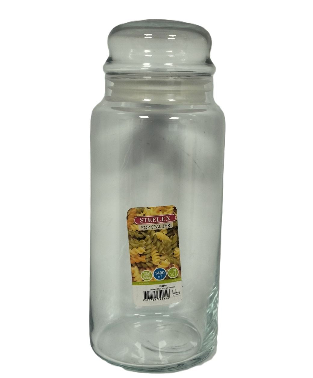STEELEX POP SEALER STORAGE GLASS JAR 1.4 LTR. GX4140