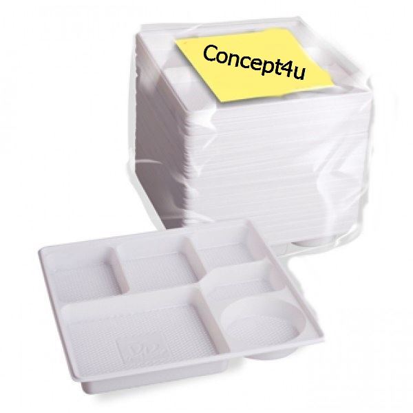 DELUXE 6 COMPARTMENT PLASTIC DINNER PLATES - 100PC. BV9826 \\\20050